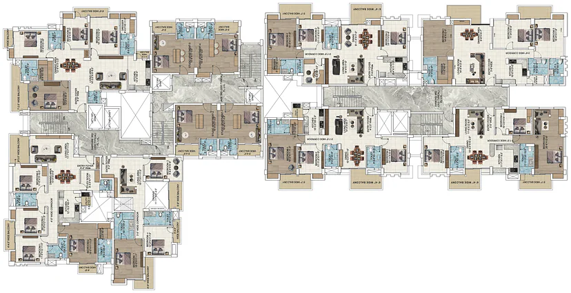 Odd typical floor plan (floors 3, 5, 7, 9, 11, 13, 15) showing the Sapphire wing at left, the Jade studios around the central core and the Diamond wing at right